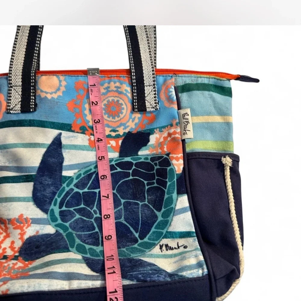 Colorful Turtle Print Tote Bag - Picture 4 of 6